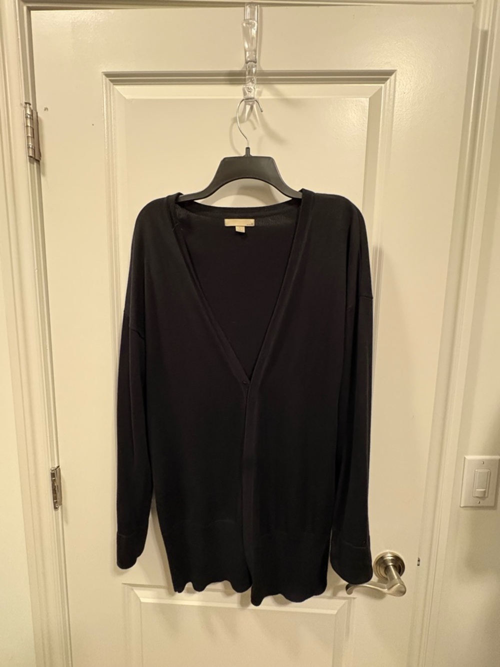 Classic Black V-Neck Open Cardigan